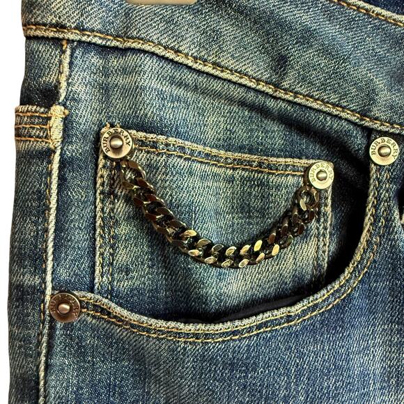 Burberry London KnightBridge Wash Blue Cropped Length Straight Leg Size 30 - Picture 4 of 12